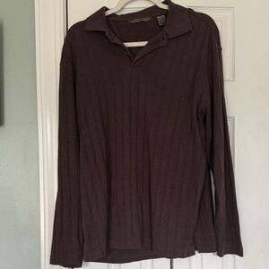 Axist Dark Brown Long Sleeve Polo Shirt